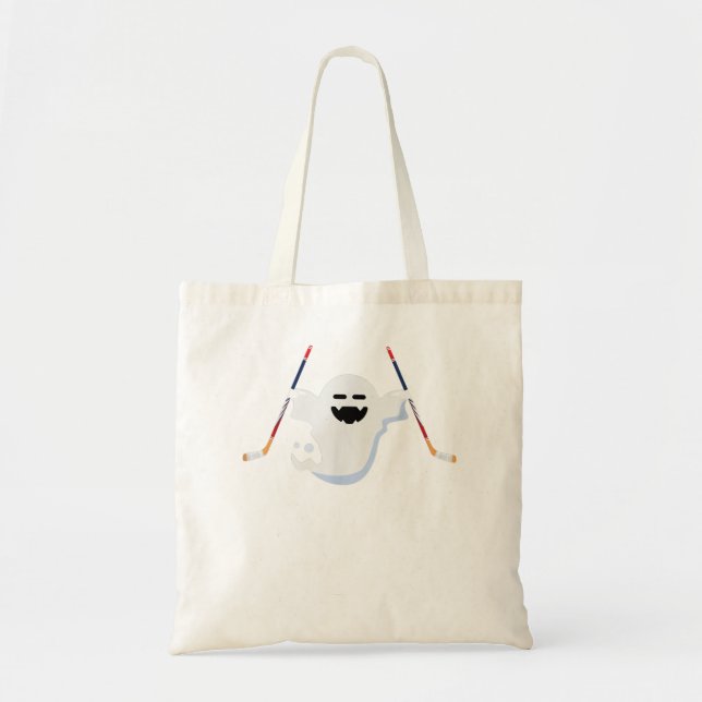 Tote Bag Drôle Boo Jouer Hockey Sur Glace Halloween Classiq (Devant)