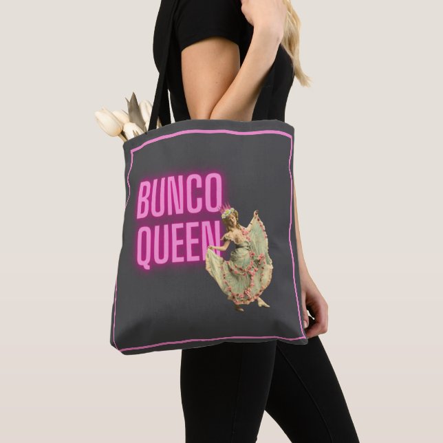 Tote Bag Drôle Bunco Queen Vintage (De près)