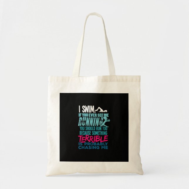 Tote Bag Drôle cadeau de natation un nageur (Devant)