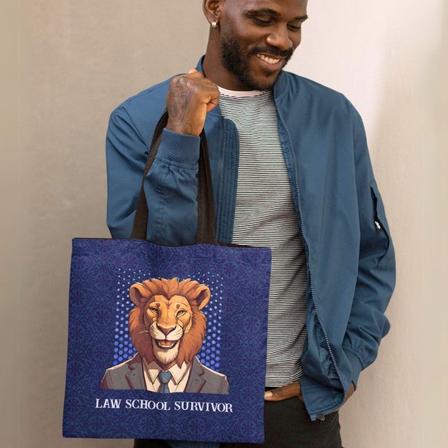 Tote Bag Drôle cadeau Lion pour l'application de la loi par (Funny Lion Gift for Law Student Lawyer Enforcemen)