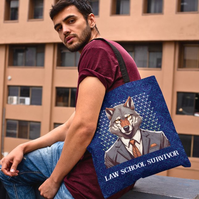 Tote Bag Drôle cadeau Wolf pour un avocat étudiant en droit (Funny Wolf Gift for Law Student Lawyer Enforcement)