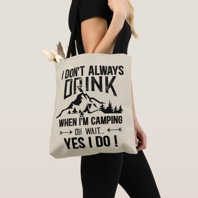 Tote Bag Drôle camper et boire des paroles (De près)