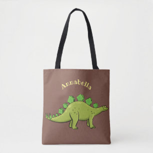 Tote Bag Drôle caricature de stegosaurus vert dinosaure