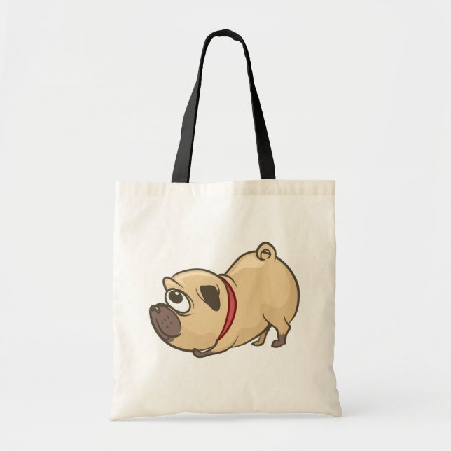Tote Bag Drôle Carlin Maman mignonne Chien coquelicot Papa  (Devant)