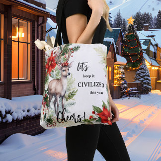 Tote Bag Drôle Cerf de Noël
