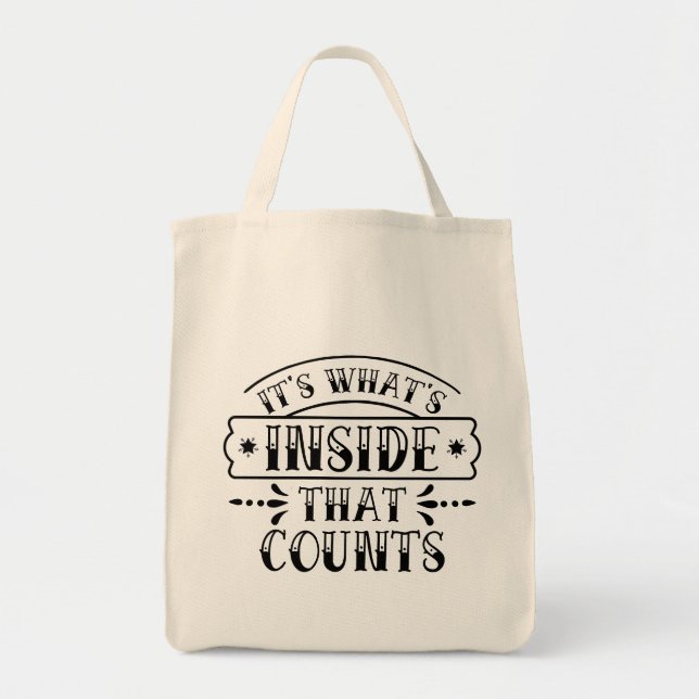 Tote Bag Drôle C'est ce qui compte à l'intérieur (Devant)