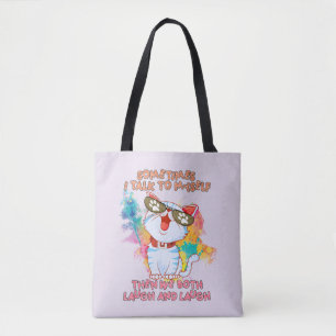 Tote Bag Drôle chat parler à lui-même - mignon et humoristi