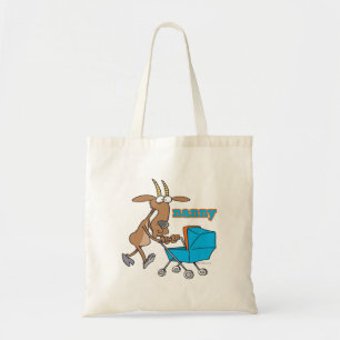Tote Bag drôle chèvre poussant poussette de poussette