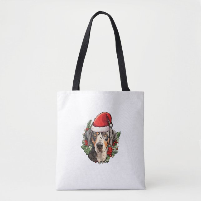Tote Bag Drôle Chien de Noël Catahoula Leopard (Devant)