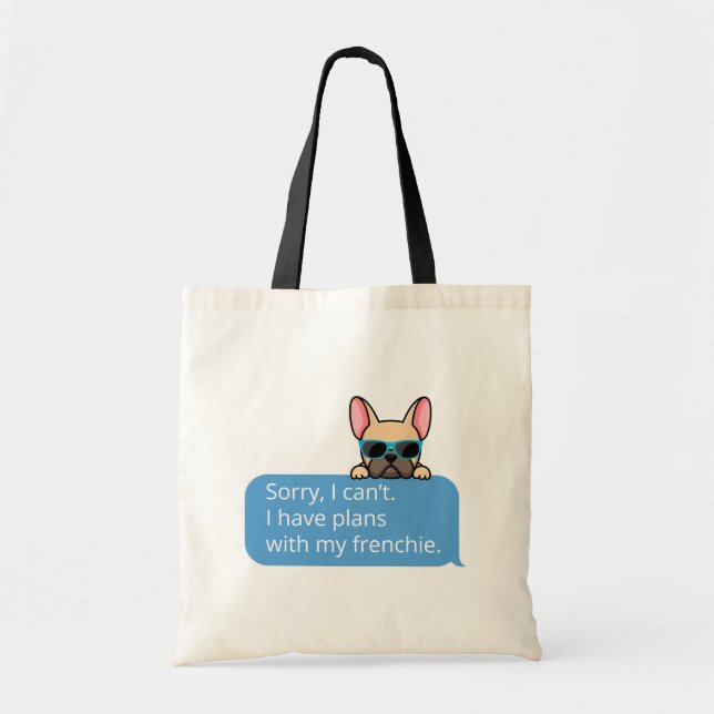 Tote Bag Drôle Chien de taureau français (Devant)