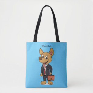 Tote Bag Drôle chien en costume d'entreprise dessin animé