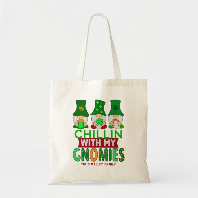 Tote Bag Drôle Chillin avec mon Jour de la Saint Patrick Gn (Devant)