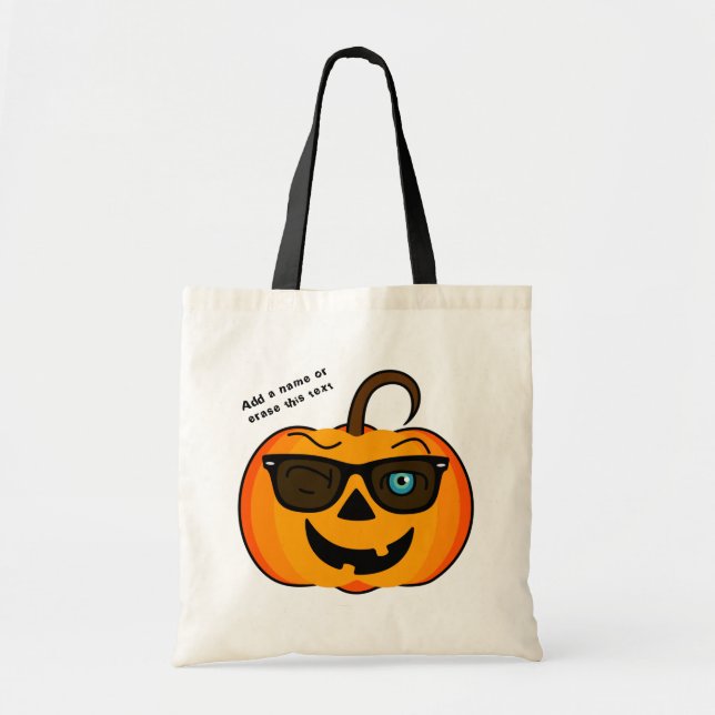 Tote Bag Drôle Citrouille Éffrayant voyantS (Devant)
