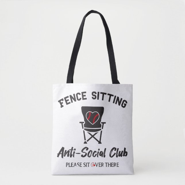 Tote Bag Drôle clôture assis Anti Social Club Baseball Soft (Devant)