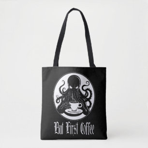 Tote Bag Drôle Cthulhu - Mais Premier Café