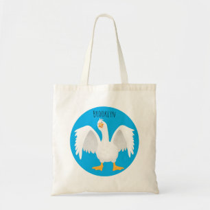 Tote Bag Drôle curieuse dessin animé d'oie domestique