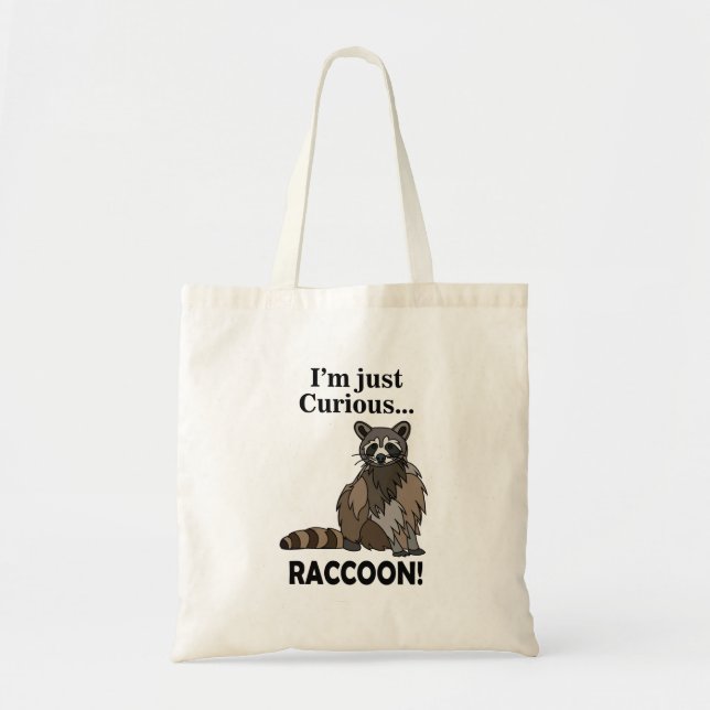 Tote Bag Drôle Curious Raccoon (Devant)