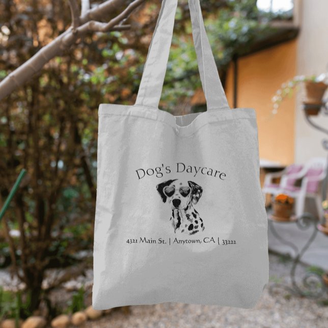 Tote Bag Drôle Dalmatien Chien d'affaires (What a fun way to advertise your dog-related small business!)