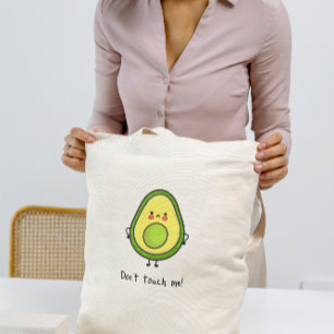 Tote Bag drôle d'Avocado en colère, 'Ne me touchez pas ! '