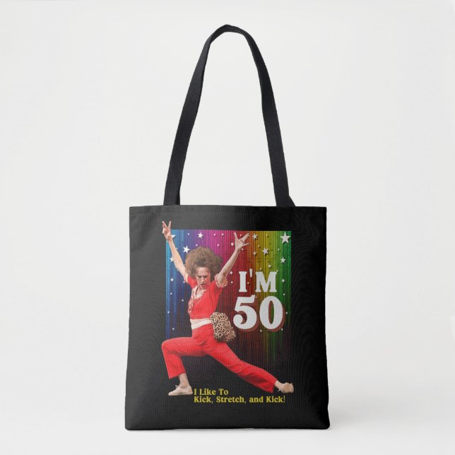 Tote Bag Drôle de 50e anniversaire Kick & Stretch Sally O'M (Devant)