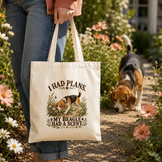 Tote Bag Drôle de Beagle J'avais des Plans Chien de Chasse  (Créateur téléchargé)