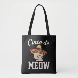 Tote Bag Drôle de Cinco de Meow Conception de Fiesta de Cha