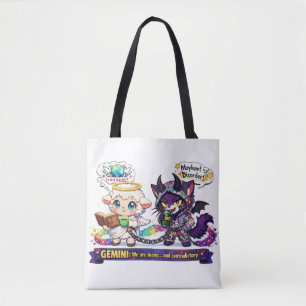 Tote Bag Drôle de dualité du zodiaque Gémeaux Ange agneau e