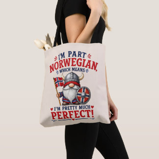 Tote Bag Drôle de Gnome Viking/Norvégien, "Je suis en parti
