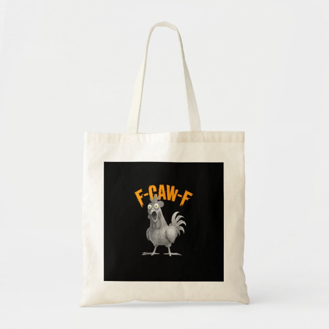 Tote Bag Drôle de poulet F-Caw-F F-Caw-F poulet Rétro Class (Devant)