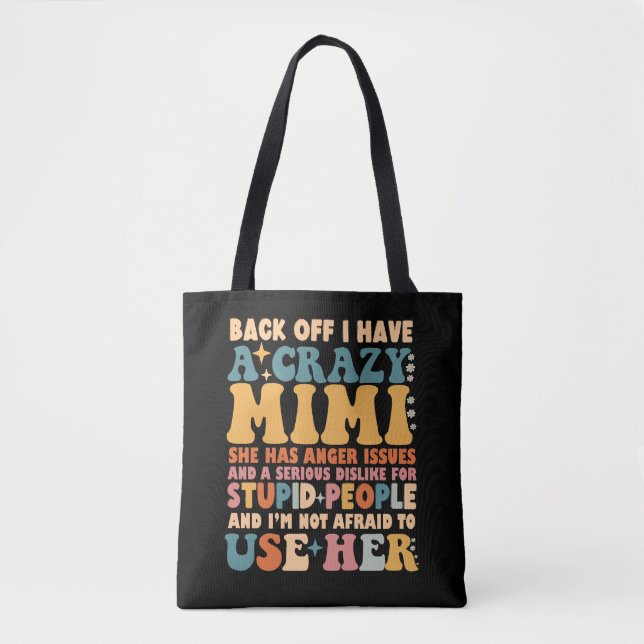 Tote Bag Drôle De Recul J'Ai Un Mimi Fou (Devant)