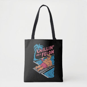 Tote Bag Drôle de Trump se détendant comme un criminel Trum