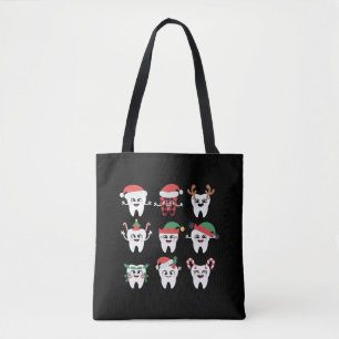 Tote Bag Drôle Dental Noël Dents mignon Noël Dentiste