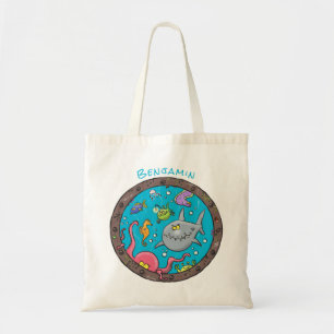 Tote Bag Drôle des créatures marines sous l'eau dessin anim