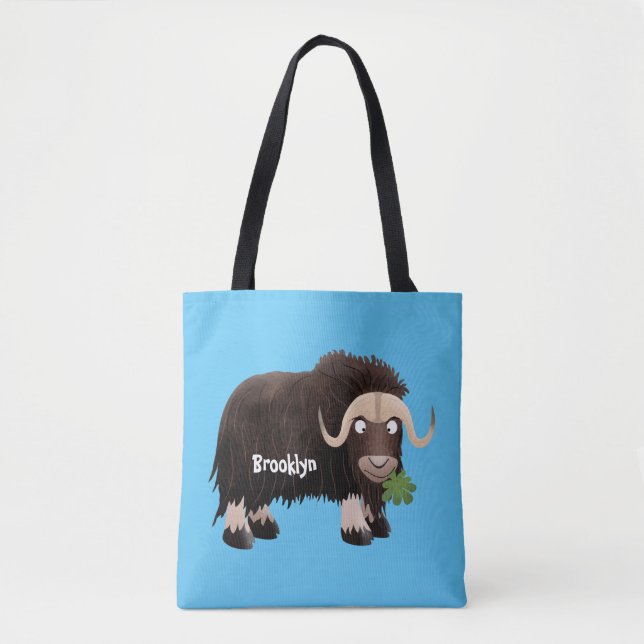Tote Bag Drôle dessin animé de boeuf musqué (Devant)