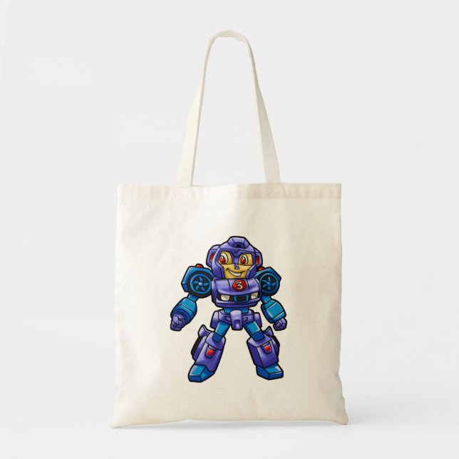 Tote Bag Drôle dessin animé de robot | Voiture robotique |C (Devant)