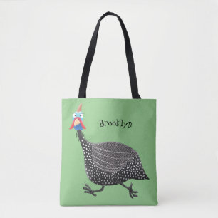 Tote Bag Drôle dessin animé d'oiseau de Guineafowl