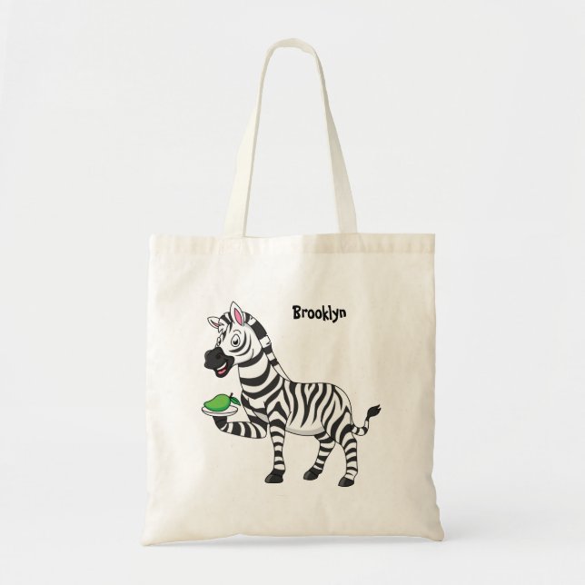 Tote Bag Drôle dessin animé zèbre (Devant)