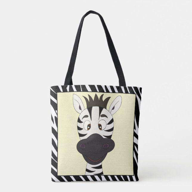 Tote Bag Drôle dessin animé zèbre (Dos)
