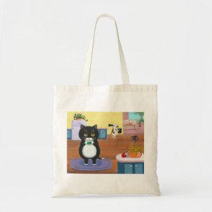 Tote Bag Drôle dessin de chien de chat