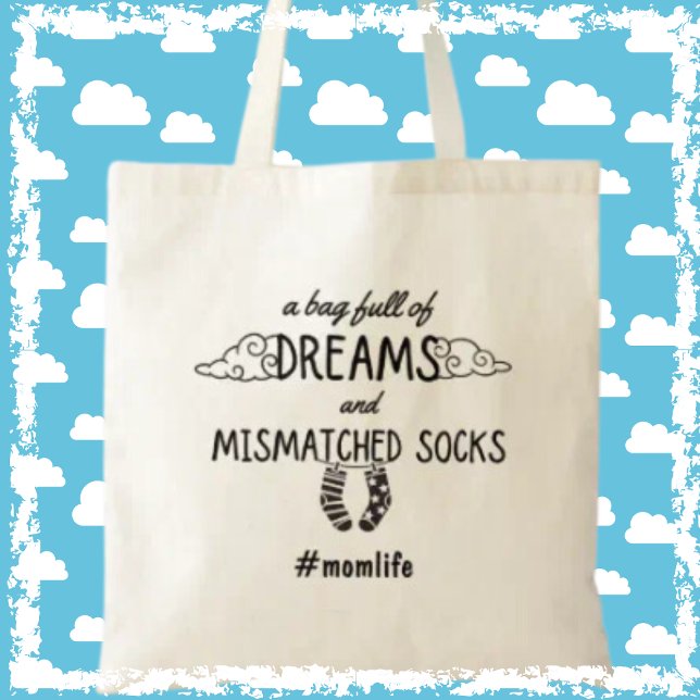 Tote Bag Drôle Dreams Busy Momlife Mère's Day Cadeau (An ideal gift for moms, it adds a touch of humour to their everyday hustle. )