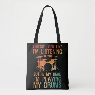 Tote Bag Drôle Drummer Art Pour Hommes Femmes Drum Player P