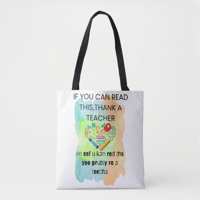 Tote Bag Drôle Enseignement Fourre-tout Cadeau Pour Enseign (Devant)