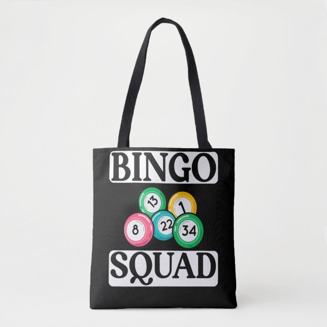 Tote Bag Drôle équipe de Bingo dire Bingo (Devant)