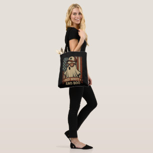 Tote Bag Drôle et patriotique Rouge blanc et boo