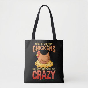 Tote Bag Drôle fou Humour de l'amour du poulet
