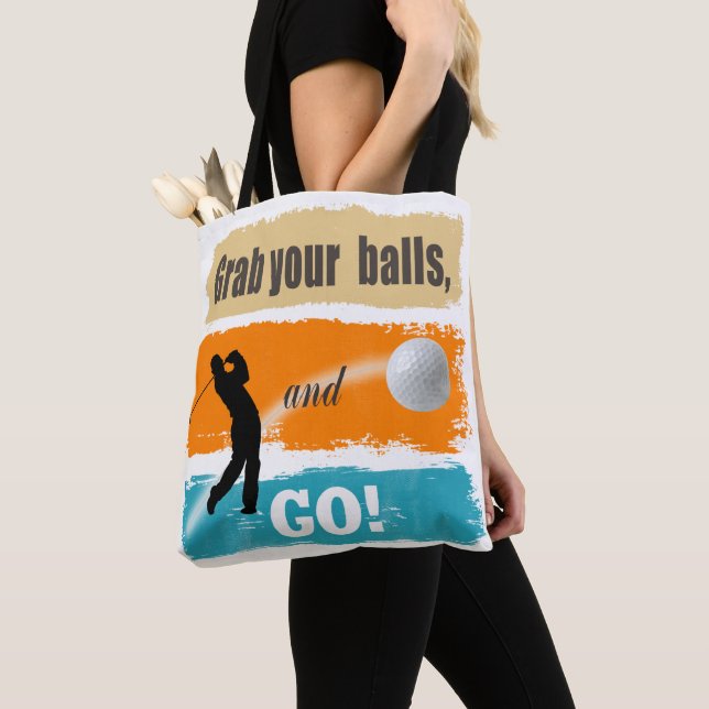 Tote Bag Drôle Golf attrapez vos balles ID466 (De près)