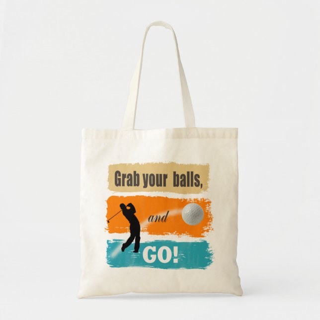Tote Bag Drôle Golf attrapez vos balles ID466 (Devant)