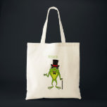 Tote Bag Drôle grenouille avec chapeau dessus dessin animé<br><div class="desc">Cette drôle de grenouille porte un chapeau haut et est prête pour la ville! Dessiné dans un style de dessin animé amusant.</div>