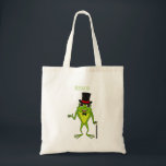 Tote Bag Drôle grenouille avec chapeau dessus dessin animé<br><div class="desc">Cette drôle de grenouille porte un chapeau haut et est prête pour la ville! Dessiné dans un style de dessin animé amusant.</div>