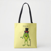 Drôle grenouille avec chapeau dessus dessin animé